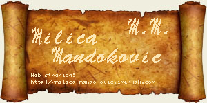 Milica Mandoković vizit kartica